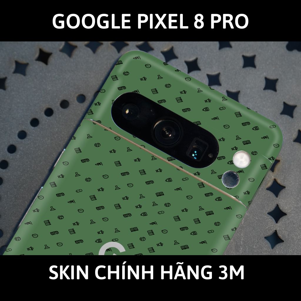 Dán skin điện thoại Pixel 8, Pixel 8 Pro full body và camera nhập khẩu chính hãng USA phụ kiện điện thoại huỳnh tân store - MANY STICKER GREEN - Warp Skin Collection