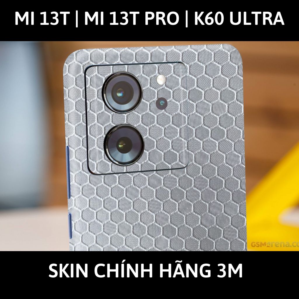 Dán skin điện thoại Mi 13T | Mi 13T Pro  | K60 Ultra full body và camera nhập khẩu chính hãng USA phụ kiện điện thoại huỳnh tân store - HONEYCOMB WHITE - Warp Skin Collection