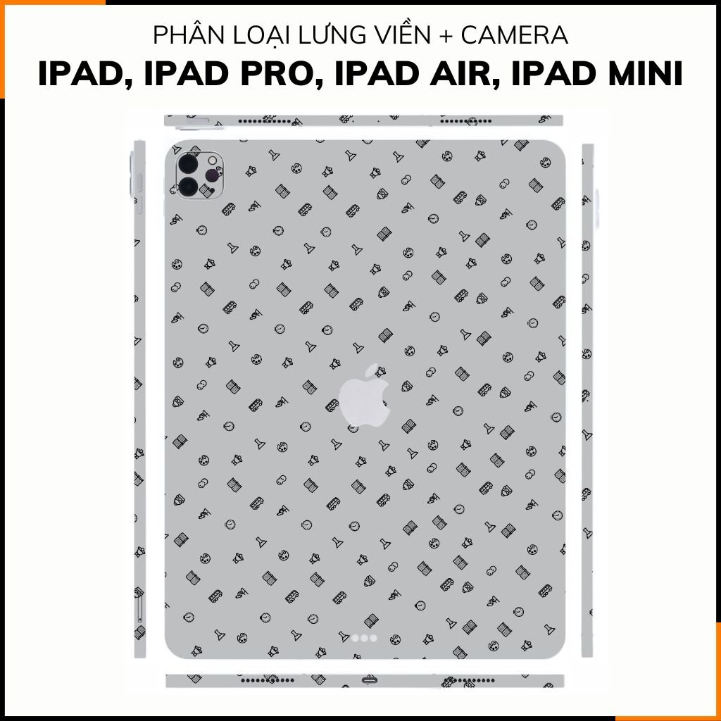 Dán skin ipad , ipad pro, ipad air , ipad mini full body và camera chính hãng 3M - MANY STICKER GREY - SK B14 03 phụ kiện điện thoại huỳnh tân store