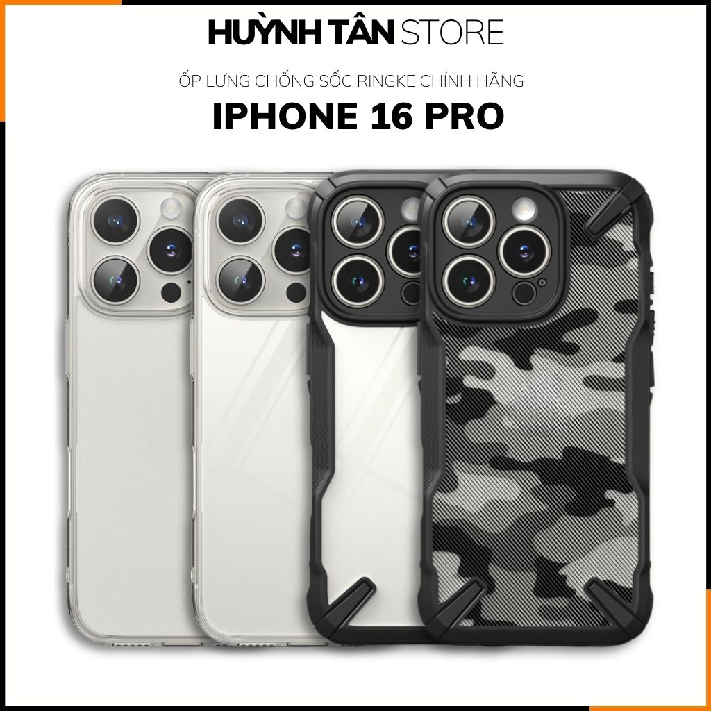 Ốp lưng iphone 16 Pro RINGKE chính hãng trong suốt chống sốc FUSION X chống ố vàng huỳnh tân store