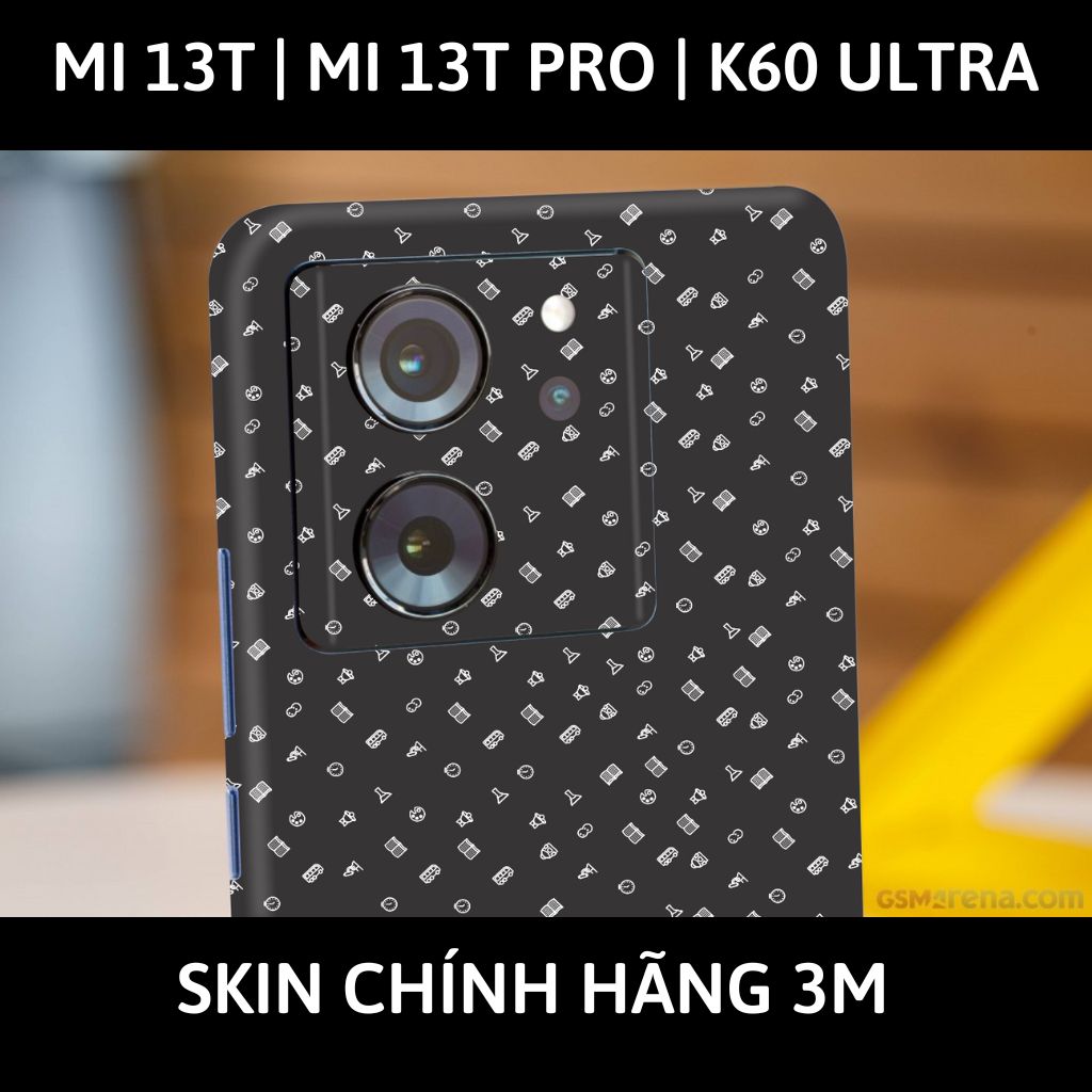 Dán skin điện thoại Mi 13T | Mi 13T Pro  | K60 Ultra full body và camera nhập khẩu chính hãng USA phụ kiện điện thoại huỳnh tân store - MANY STICKER BLACK - Warp Skin Collection