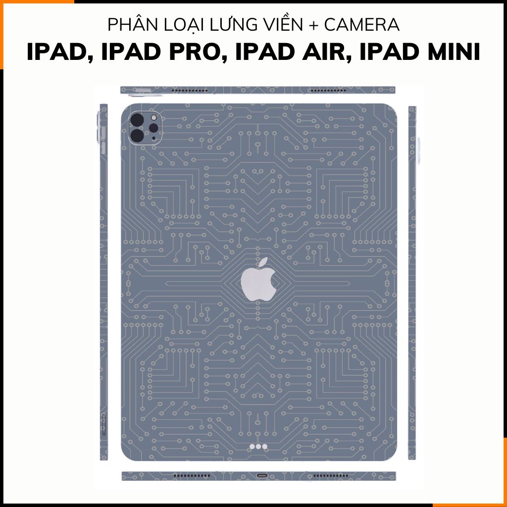 Dán skin ipad , ipad pro, ipad air , ipad mini full body và camera chính hãng 3M - ELECTRIC GREY -  SK B01 09 phụ kiện điện thoại huỳnh tân store