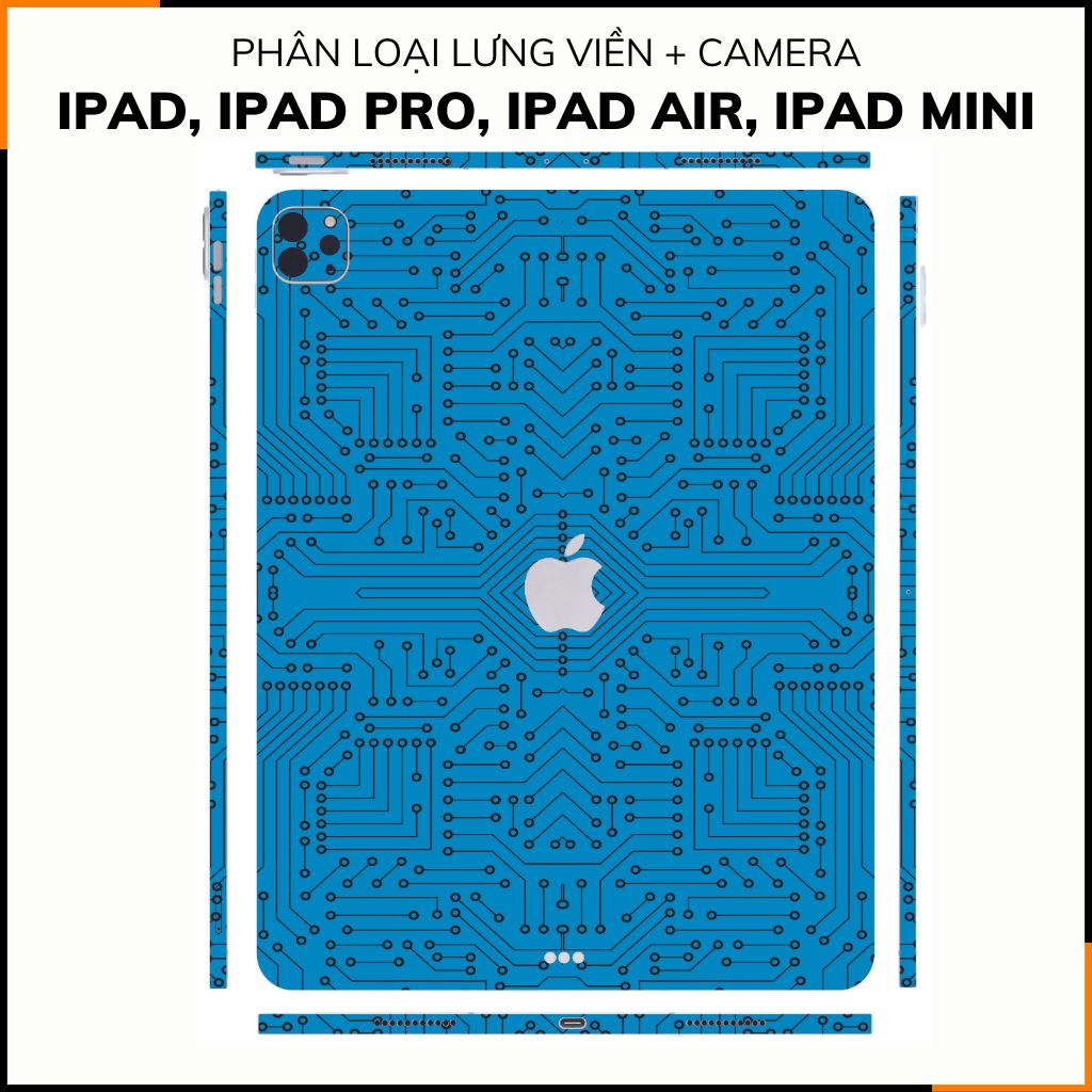 Dán skin ipad , ipad pro, ipad air , ipad mini full body và camera chính hãng 3M - ELECTRIC BLUE - SK B01 07 phụ kiện điện thoại huỳnh tân store