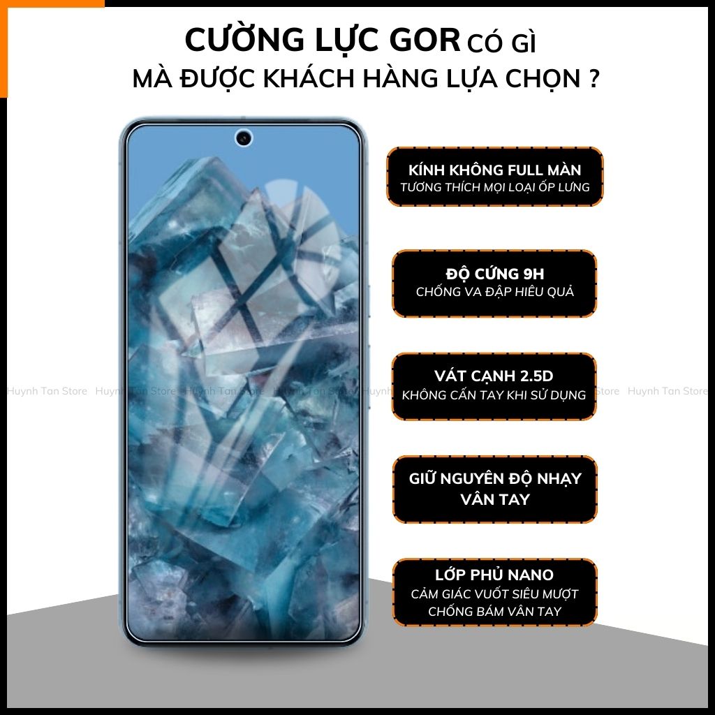 Kính cường lực google pixel 9 pro xl trong suốt không full màn chính hãng Gor phụ kiện điện thoại huỳnh tân store