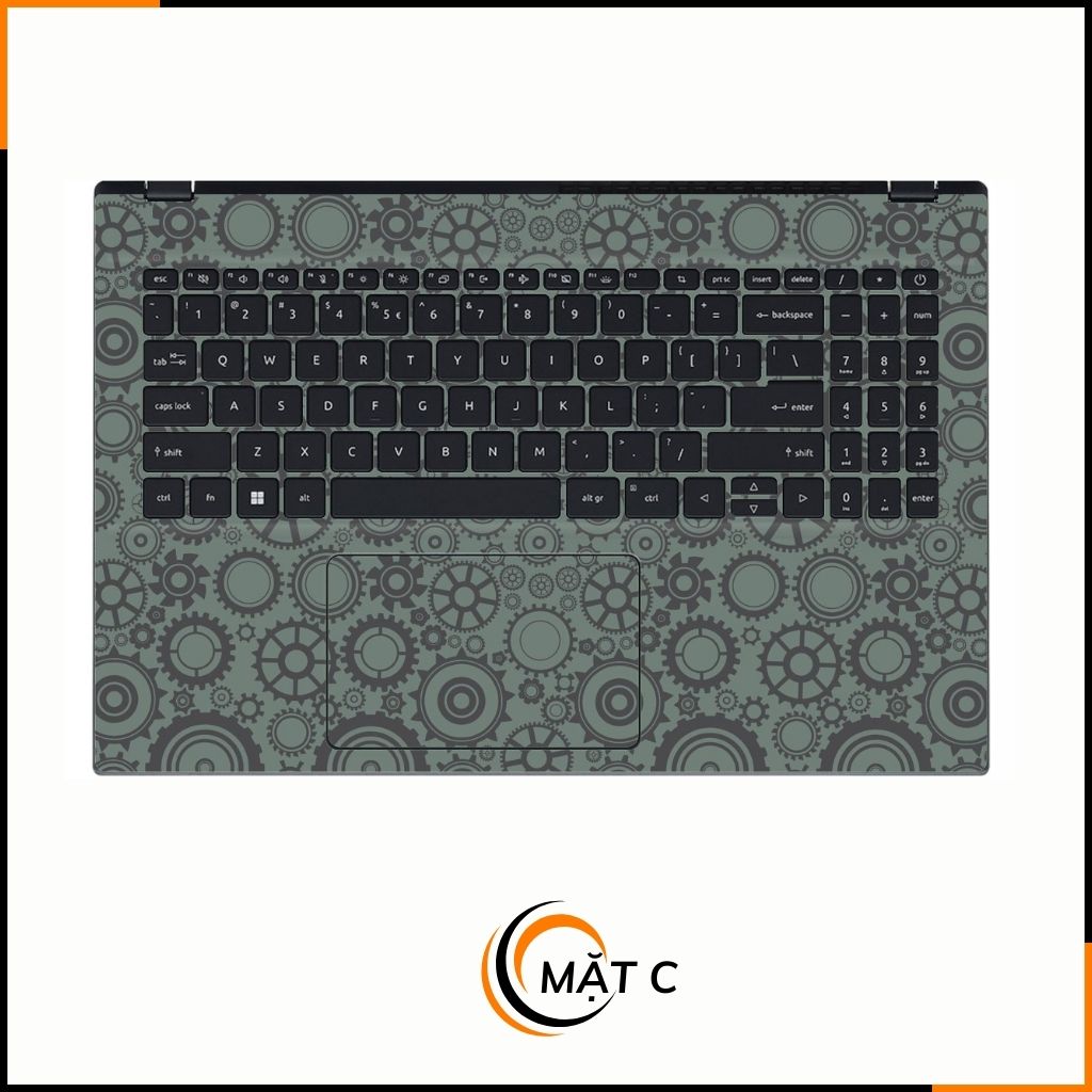 Dán skin laptop asus, dell , acer, hp, msi chính hãng ORAFOL nhập khẩu ĐỨC - SKIN 3M - LAPTOP - BÁNH RĂNG - SK-B10-01 phụ kiện điện thoại huỳnh tân store