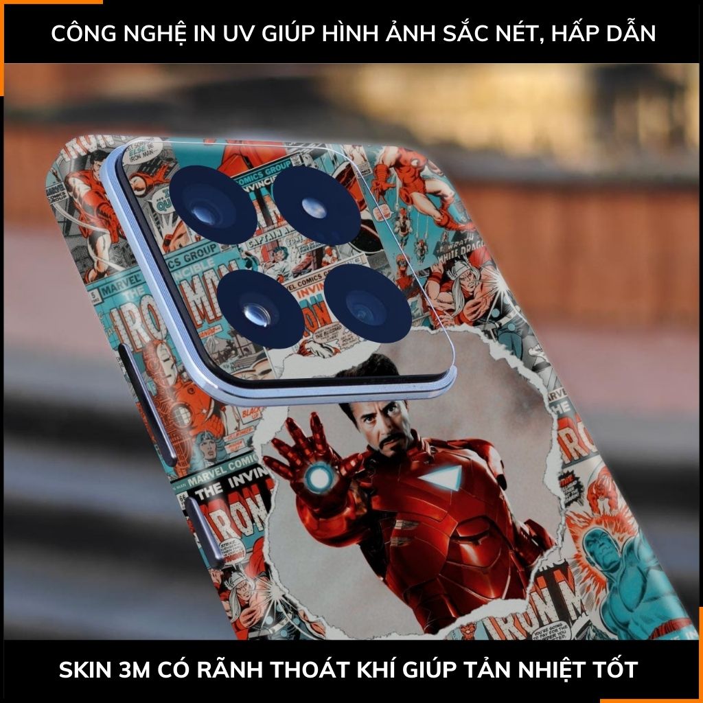 Dán skin điện thoại Xiaomi Mi 14 , Mi 14 Pro full body và camera nhập khẩu chính hãng USA in hình IRON MAN - SKD I03 phụ kiện điện thoại huỳnh tân store