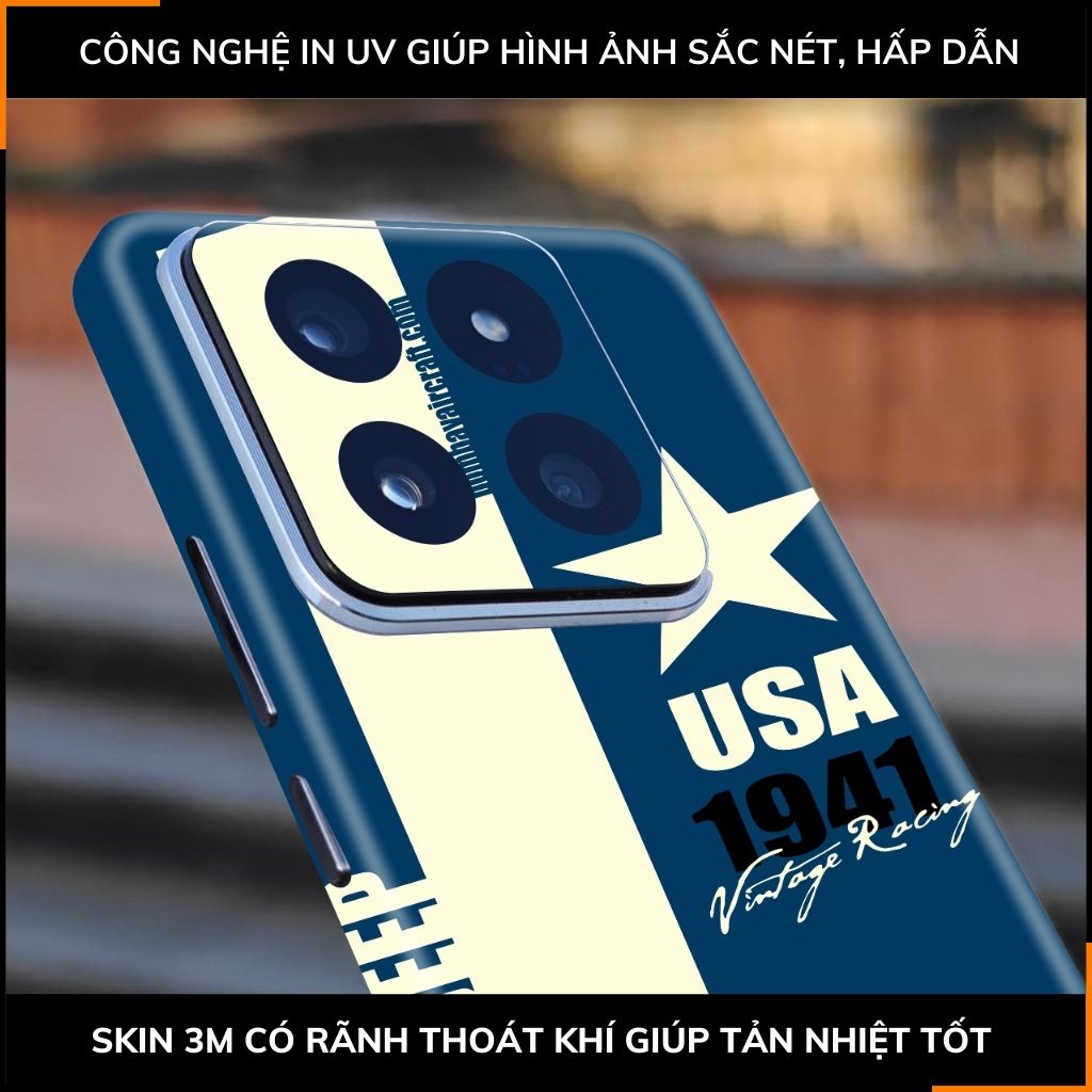 Dán skin điện thoại Xiaomi Mi 14 , Mi 14 Pro full body và camera nhập khẩu chính hãng USA in hình VINTAGE RACING - SKD O07 phụ kiện điện thoại huỳnh tân store