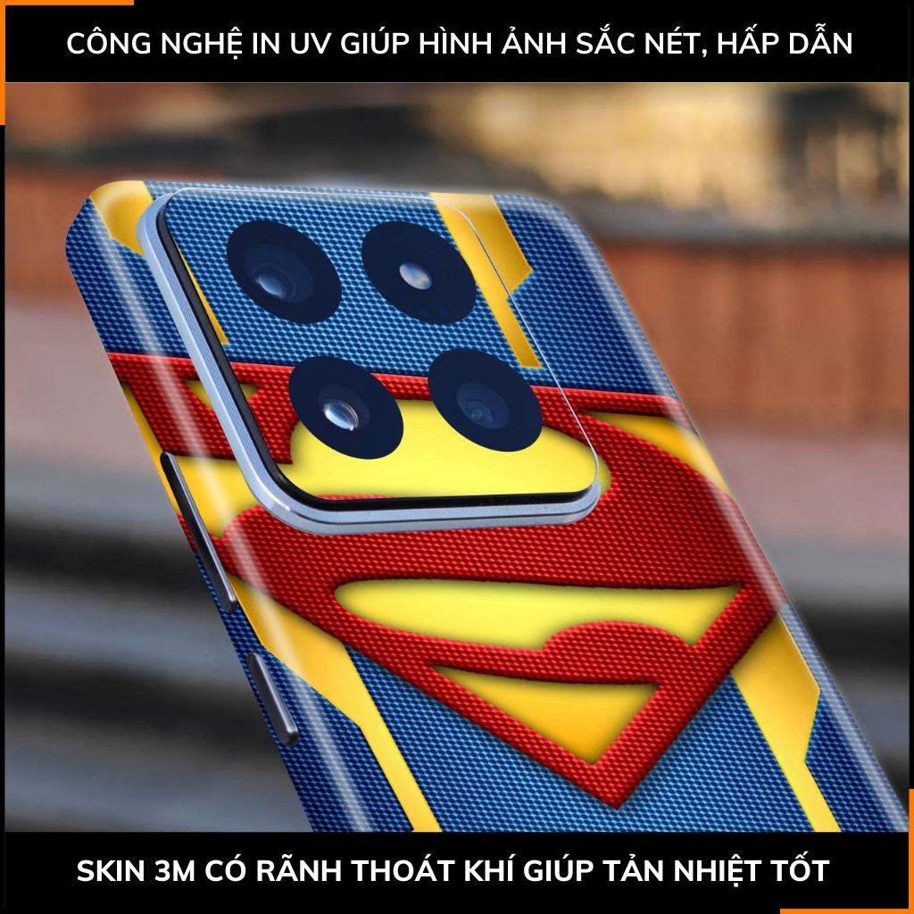 Dán skin điện thoại Xiaomi Mi 14 , Mi 14 Pro full body và camera nhập khẩu chính hãng USA in hình SUPER MAN - SKD Z07 phụ kiện điện thoại huỳnh tân store