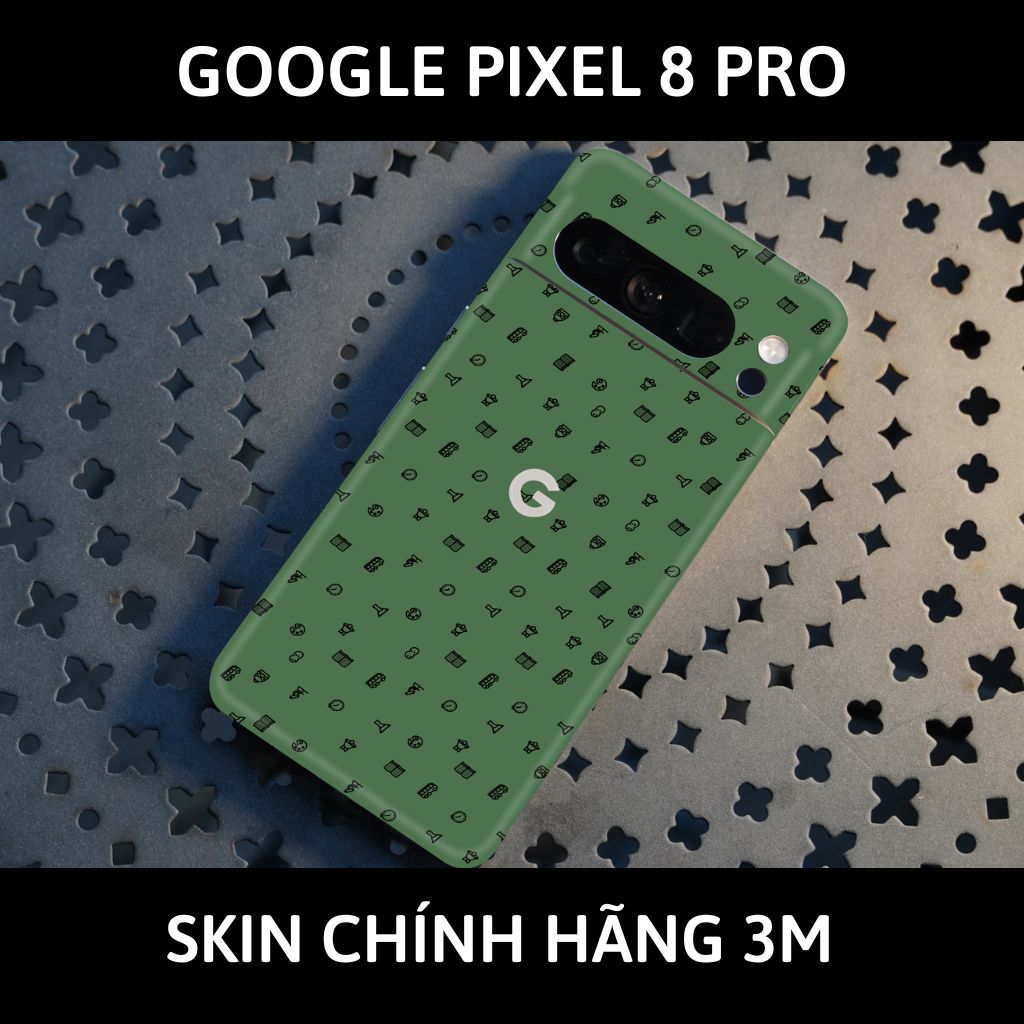 Dán skin điện thoại Pixel 8, Pixel 8 Pro full body và camera nhập khẩu chính hãng USA phụ kiện điện thoại huỳnh tân store - MANY STICKER GREEN - Warp Skin Collection