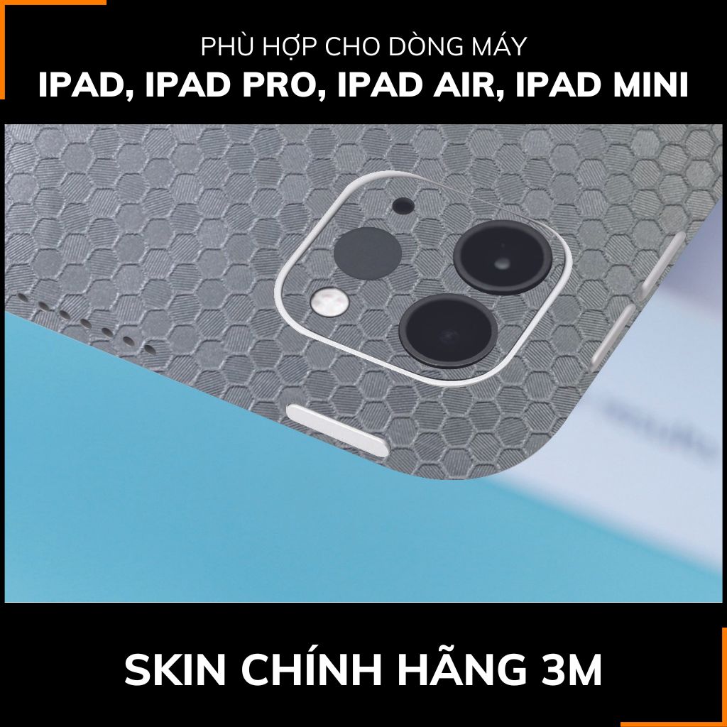 Dán skin ipad , ipad pro, ipad air , ipad mini full body và camera chính hãng 3M - HONEYCOMB SILVER - SK-B11-03 phụ kiện điện thoại huỳnh tân store