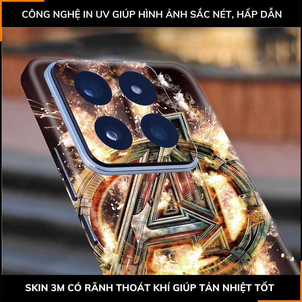 Dán skin điện thoại Xiaomi Mi 14 , Mi 14 Pro full body và camera nhập khẩu chính hãng USA in hình MAVEL - SKD M09 phụ kiện điện thoại huỳnh tân store