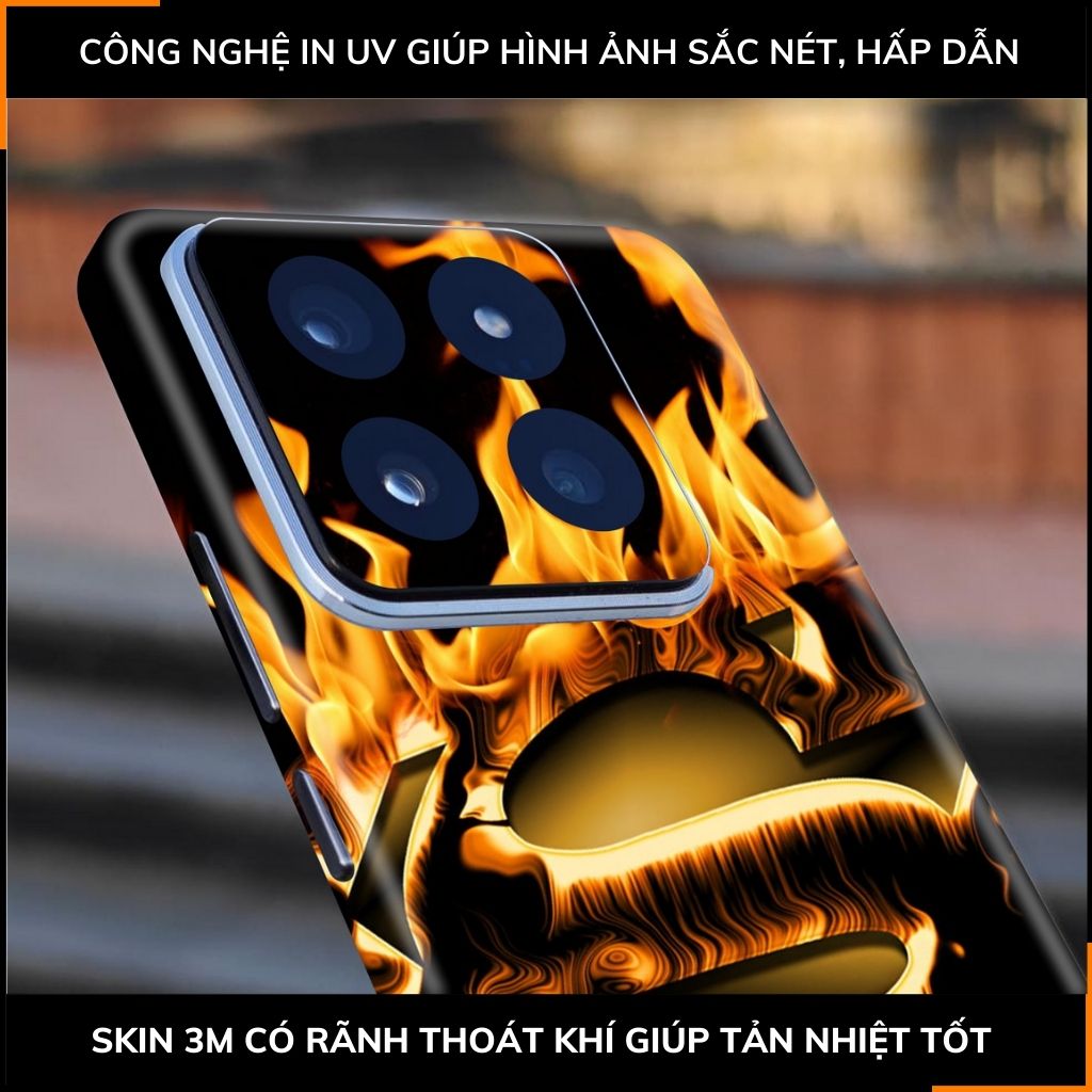 Dán skin điện thoại Xiaomi Mi 14 , Mi 14 Pro full body và camera nhập khẩu chính hãng USA in hình SUPER MAN - SKD Z05 phụ kiện điện thoại huỳnh tân store