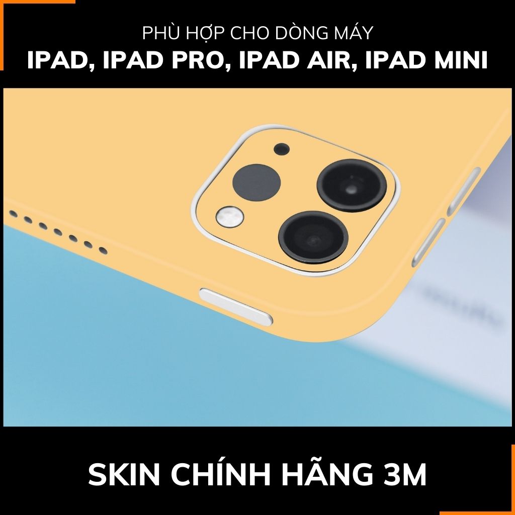 Dán skin ipad , ipad pro, ipad air , ipad mini full body và camera chính hãng 3M - PASTEL YELLOW - SK-A02-03 phụ kiện điện thoại huỳnh tân store