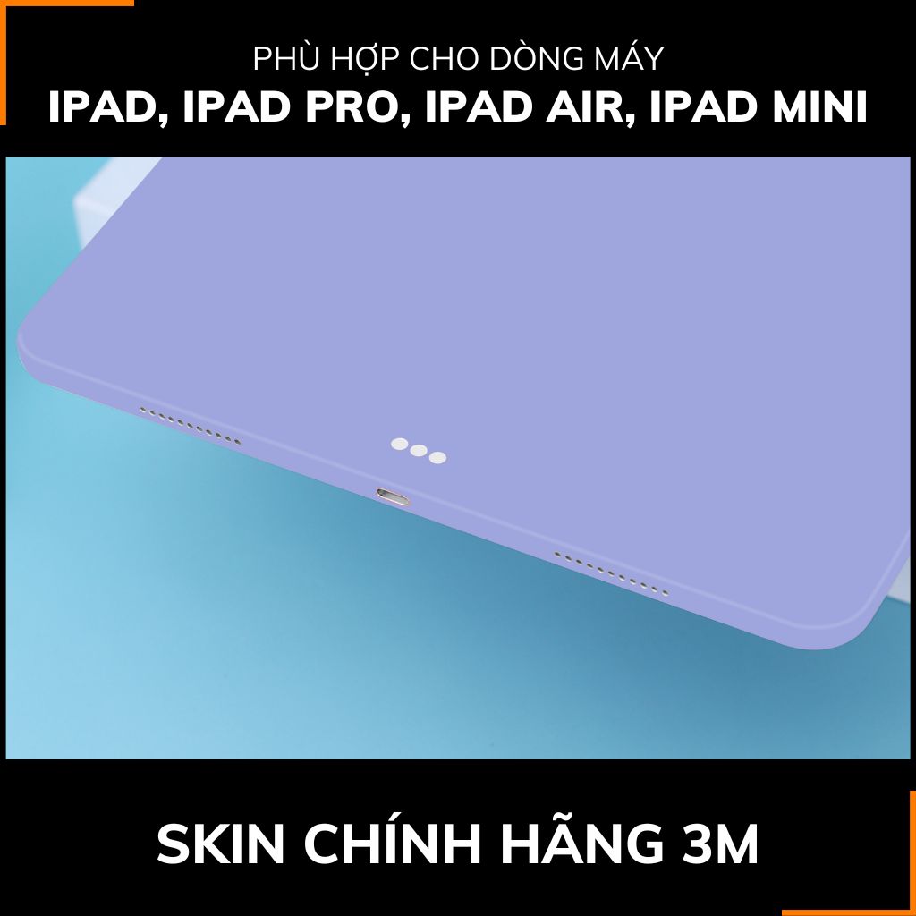 Dán skin ipad , ipad pro, ipad air , ipad mini full body và camera chính hãng 3M - PASTEL PURPLE - SK A02 05 phụ kiện điện thoại huỳnh tân store