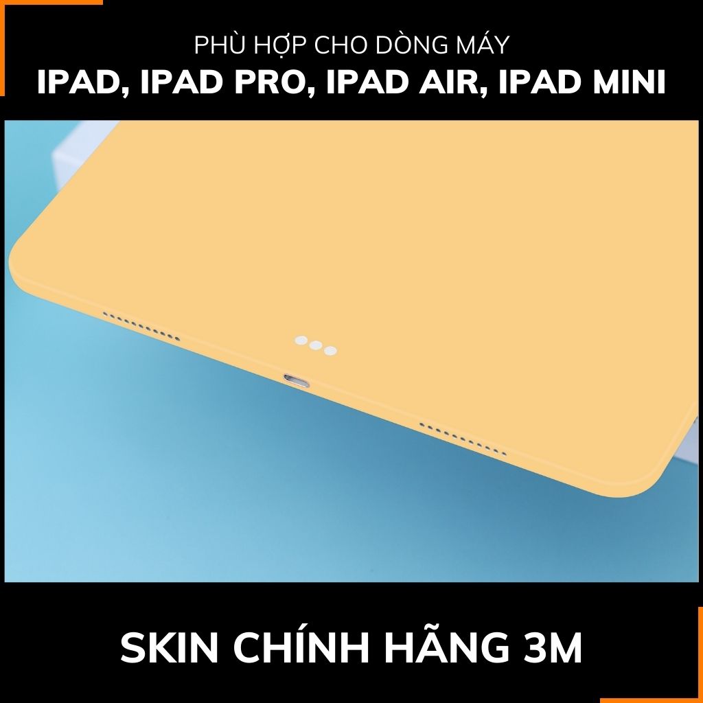 Dán skin ipad , ipad pro, ipad air , ipad mini full body và camera chính hãng 3M - PASTEL YELLOW - SK-A02-03 phụ kiện điện thoại huỳnh tân store