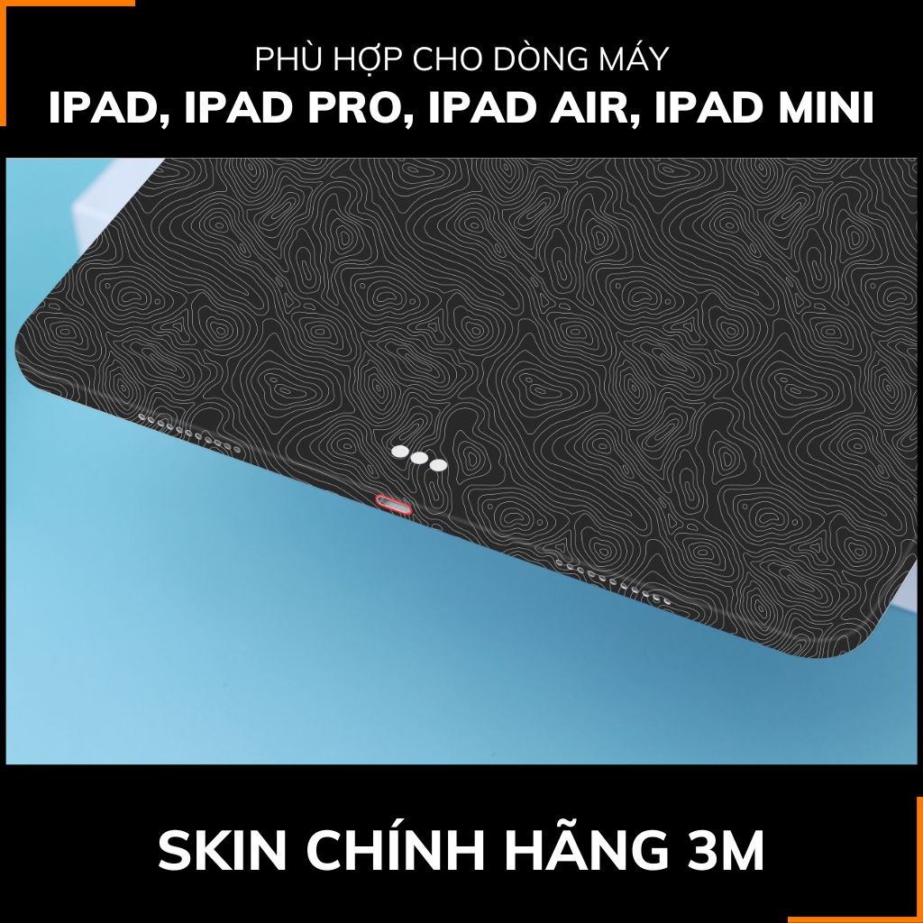 Dán skin ipad , ipad pro, ipad air , ipad mini full body và camera chính hãng 3M - MAP BLACK - SK B13 02 phụ kiện điện thoại huỳnh tân store