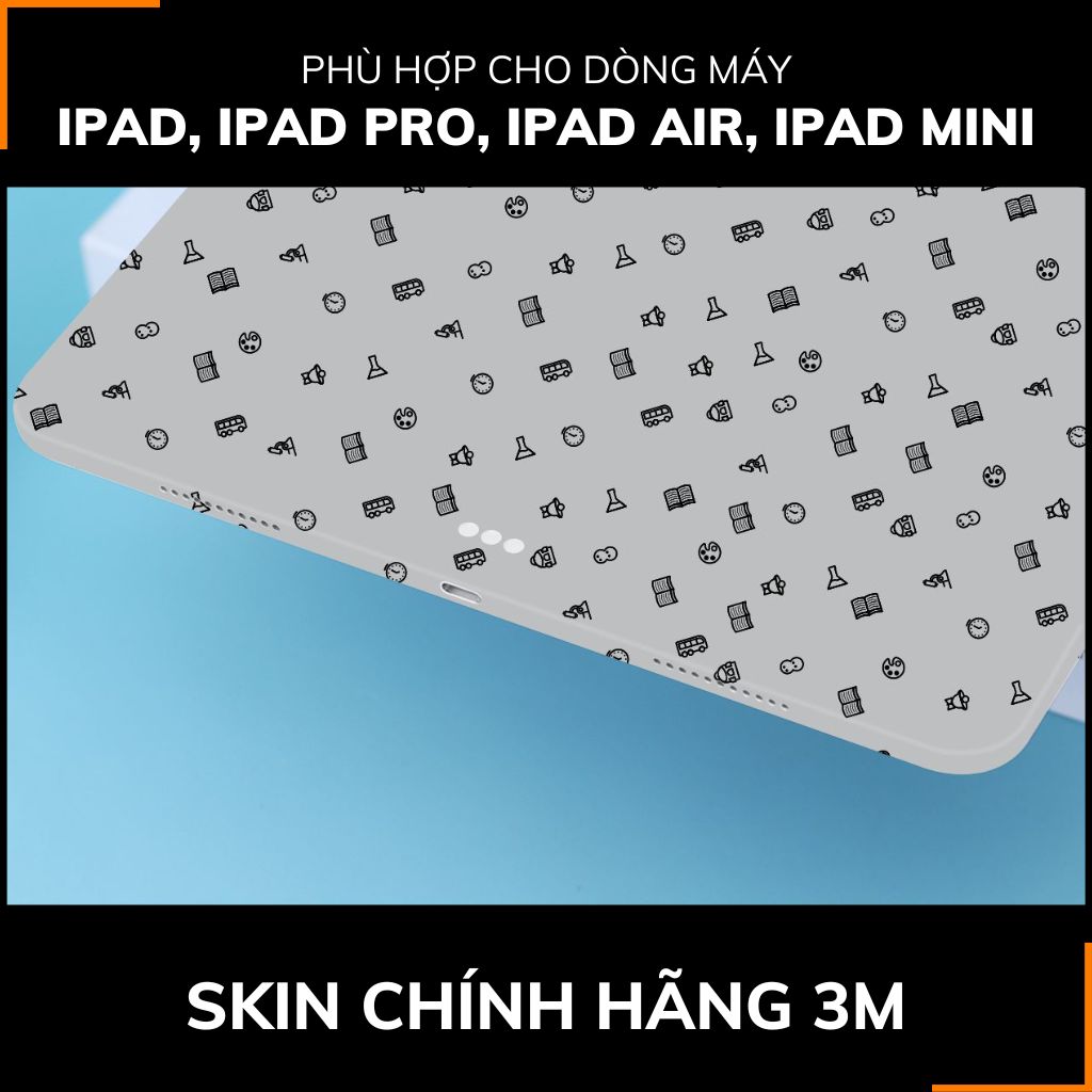 Dán skin ipad , ipad pro, ipad air , ipad mini full body và camera chính hãng 3M - MANY STICKER GREY - SK B14 03 phụ kiện điện thoại huỳnh tân store