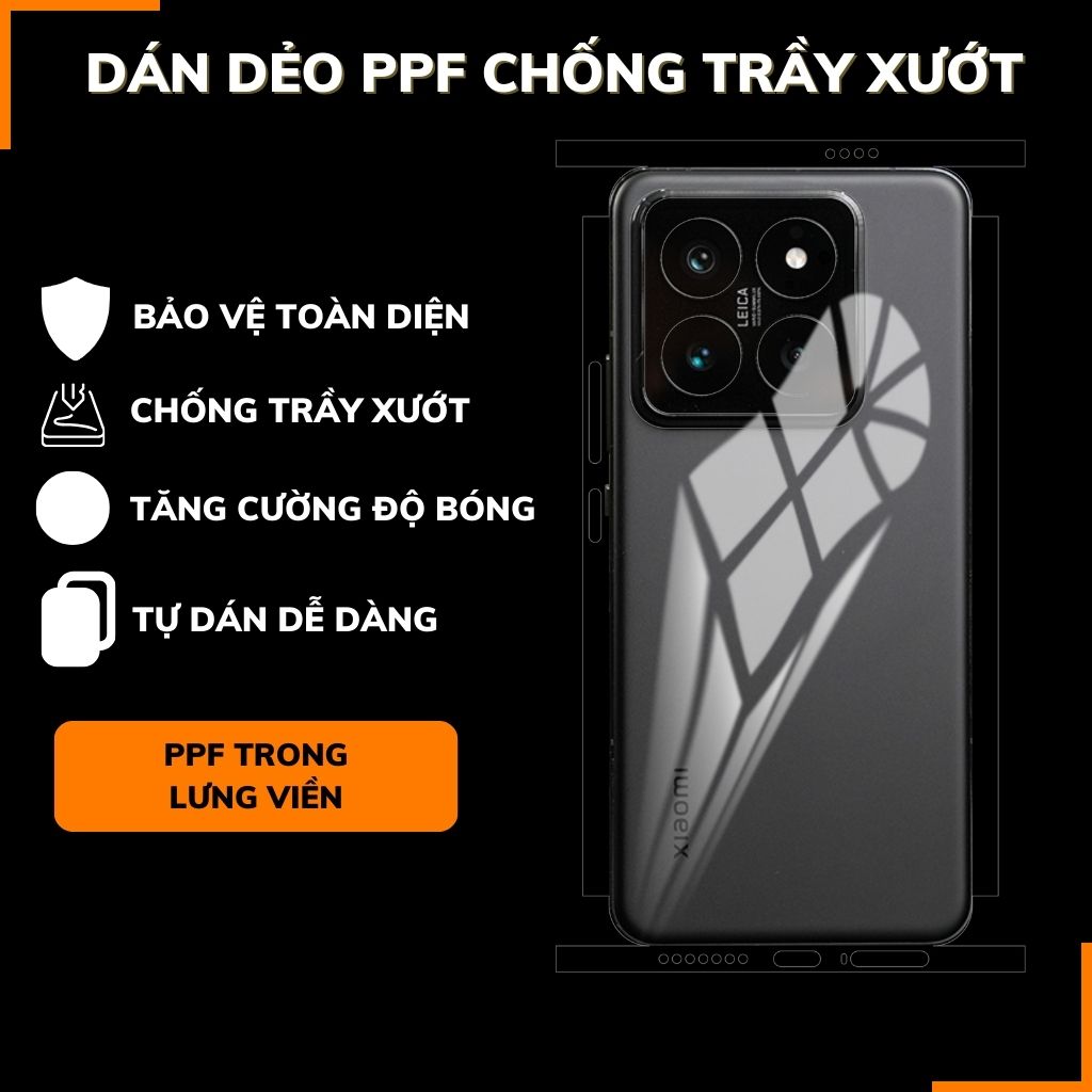 Dán dẻo ppf xiaomi mi 14 pro trong suốt hoặc nhám chống bám vân tay bảo vệ camera mua 1 tặng 1 phụ kiện điện thoại huỳnh tân store