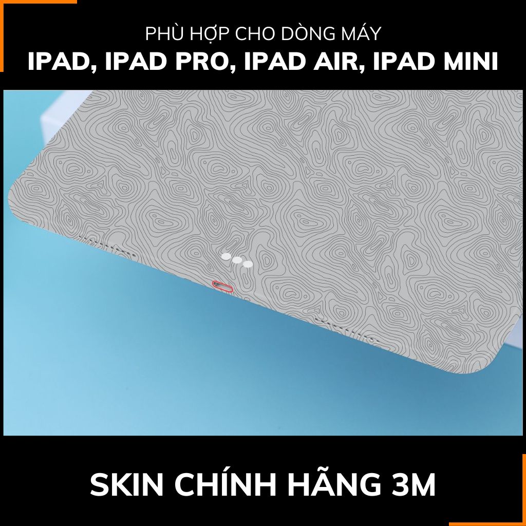 Dán skin ipad , ipad pro, ipad air , ipad mini full body và camera chính hãng 3M - MAP GREY - SK B13 03 phụ kiện điện thoại huỳnh tân store