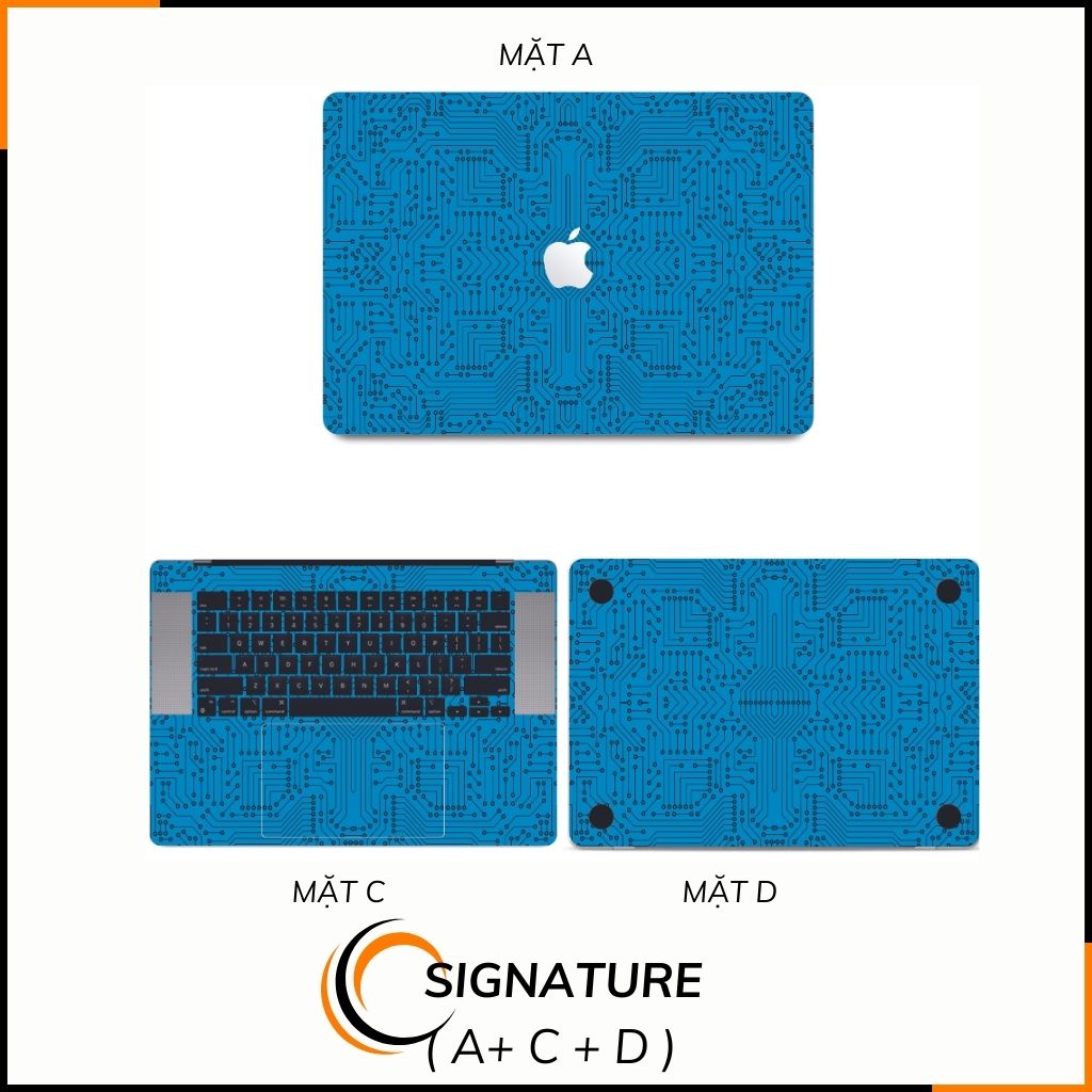 Dán skin macbook pro, macbook air chính hãng 3M nhập khẩu USA - SKIN 3M - MACBOOK - ELECTRIC BLUE  - SK B01 07 phụ kiện điện thoại huỳnh tân store