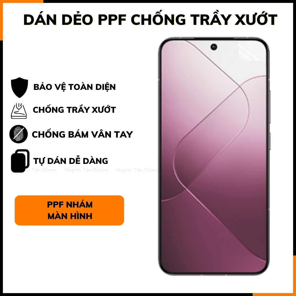 Dán dẻo ppf xiaomi mi 14 pro trong suốt hoặc nhám chống bám vân tay bảo vệ camera mua 1 tặng 1 phụ kiện điện thoại huỳnh tân store