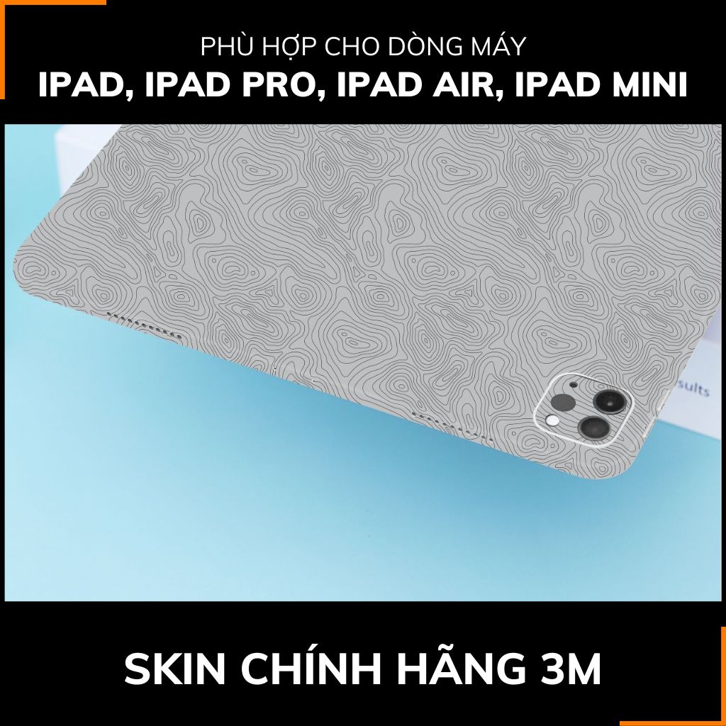 Dán skin ipad , ipad pro, ipad air , ipad mini full body và camera chính hãng 3M - MAP GREY - SK B13 03 phụ kiện điện thoại huỳnh tân store