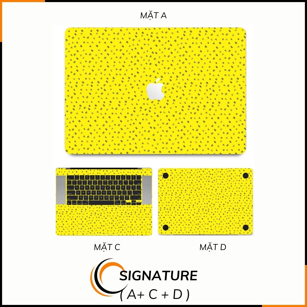 Dán skin macbook pro, macbook air chính hãng 3M nhập khẩu USA - SKIN 3M - MACBOOK - MANY STICKER YELLOW - SK-B14-06 phụ kiện điện thoại huỳnh tân store
