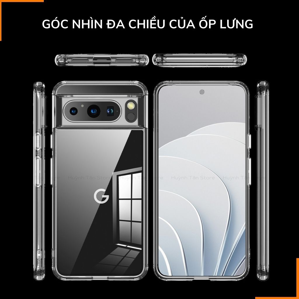 Ốp lưng google pixel 8 pro chống sốc CLEAR COLOR VER 4 trong suốt không ố vàng bảo vệ camera phụ kiện huỳnh tân store