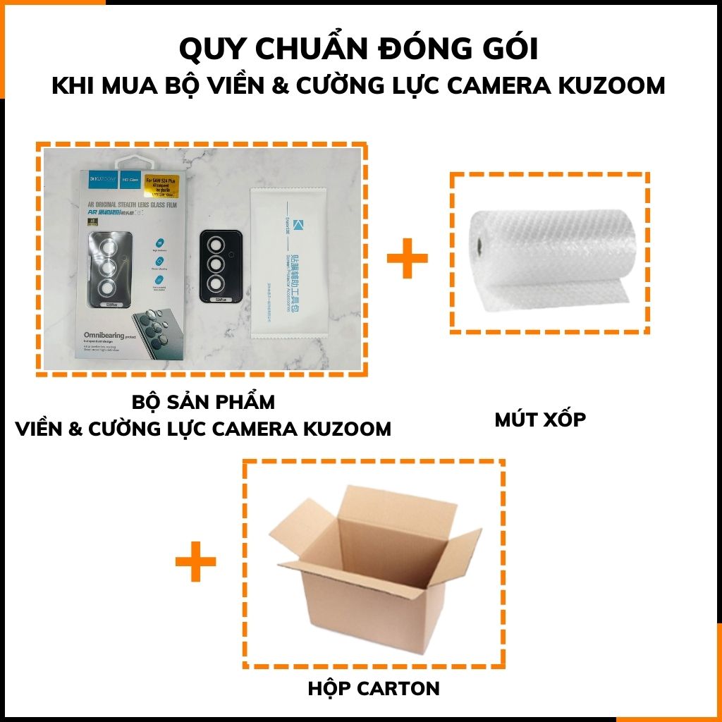 Cường lực camera samsung s24 s24 plus chính hãng KUZOOM viền nhiều màu chất lượng rõ nét bảo vệ toàn diện cụm camera phụ kiện huỳnh tân store