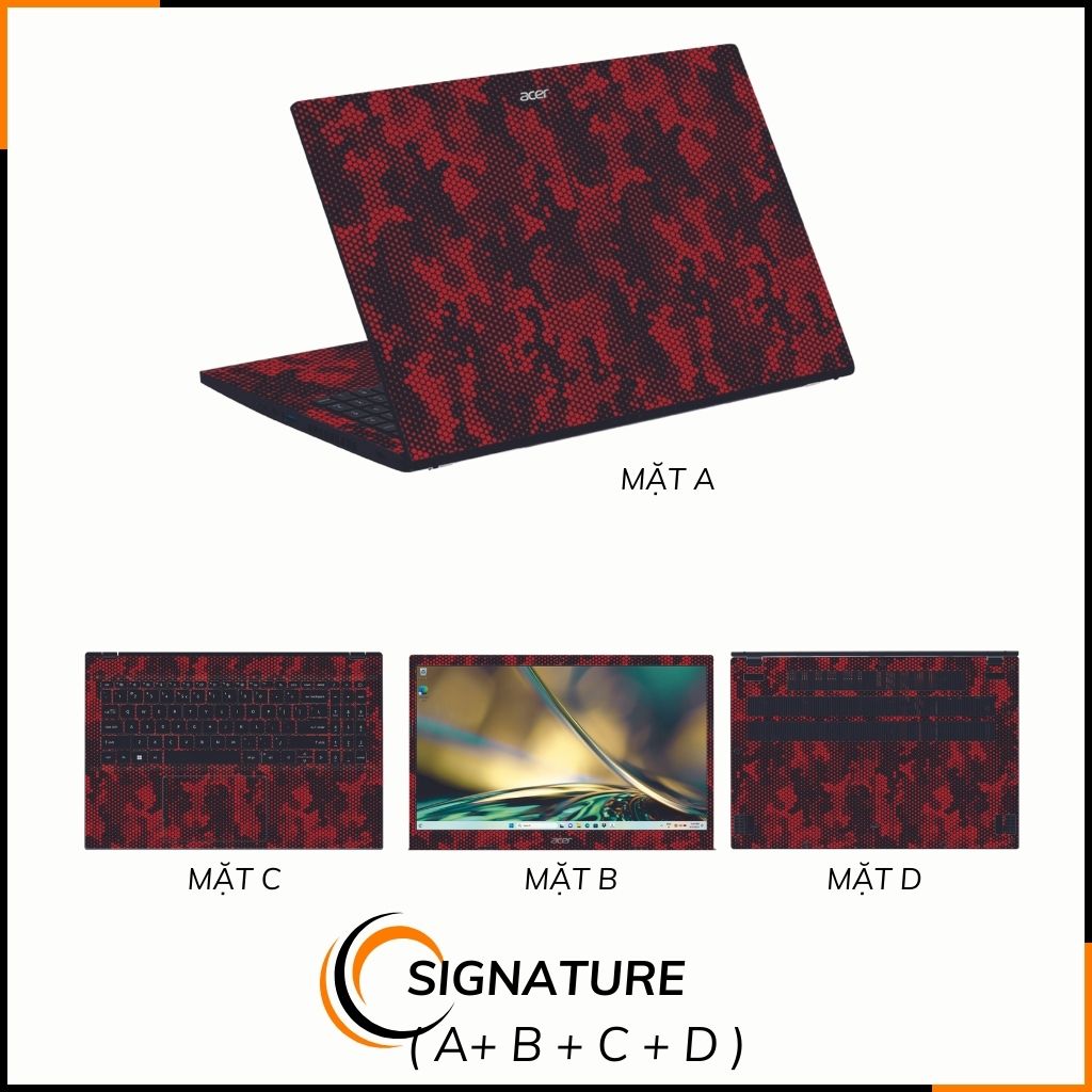 Dán skin laptop asus, dell , acer, hp, msi chính hãng ORAFOL nhập khẩu ĐỨC - SKIN 3M - LAPTOP - MAMBA RED  - SK B03 02 phụ kiện điện thoại huỳnh tân store