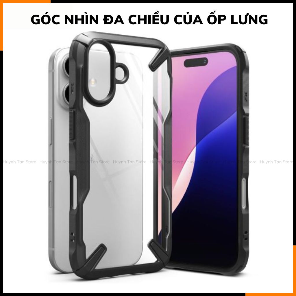 Ốp lưng iphone 16 RINGKE chính hãng trong suốt chống sốc FUSION X chống ố vàng huỳnh tân store