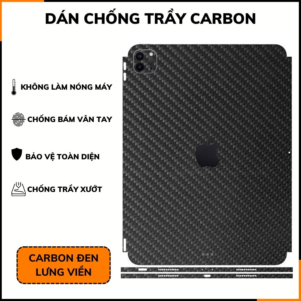 Dán skin ipad pro 11 gen 8 mini 6 air 2020 inch full body và camera vân carbon phụ kiện huỳnh tân store.