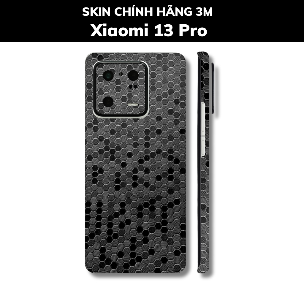 Skin 3m Mi 13 Ultra, Mi 13 Pro, Mi 13  full body và camera nhập khẩu chính hãng USA phụ kiện điện thoại huỳnh tân store - Hexis Honeycomb Black - Warp Skin Collection