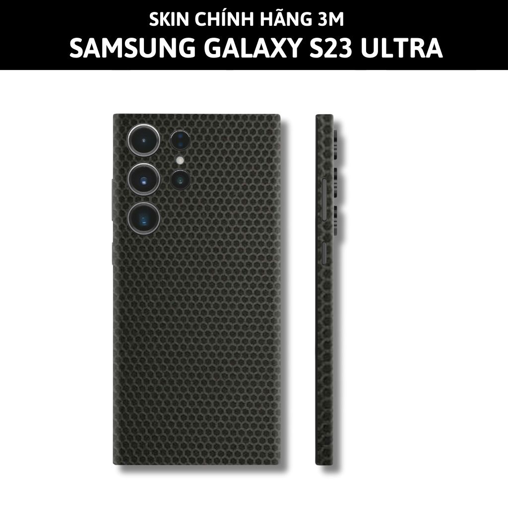 Skin 3m samsung galaxy s23, s23 plus, s23 ultra full body và camera nhập khẩu chính hãng USA phụ kiện điện thoại huỳnh tân store - Matrix Black - Warp Skin Collection