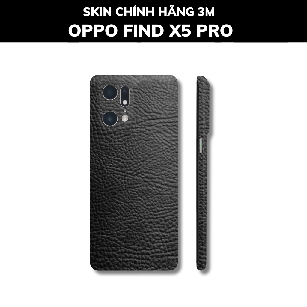 Dán skin điện thoại Oppo Find X5 Pro full body và camera nhập khẩu chính hãng USA phụ kiện điện thoại huỳnh tân store - Hexis Black Leather - Warp Skin Collection