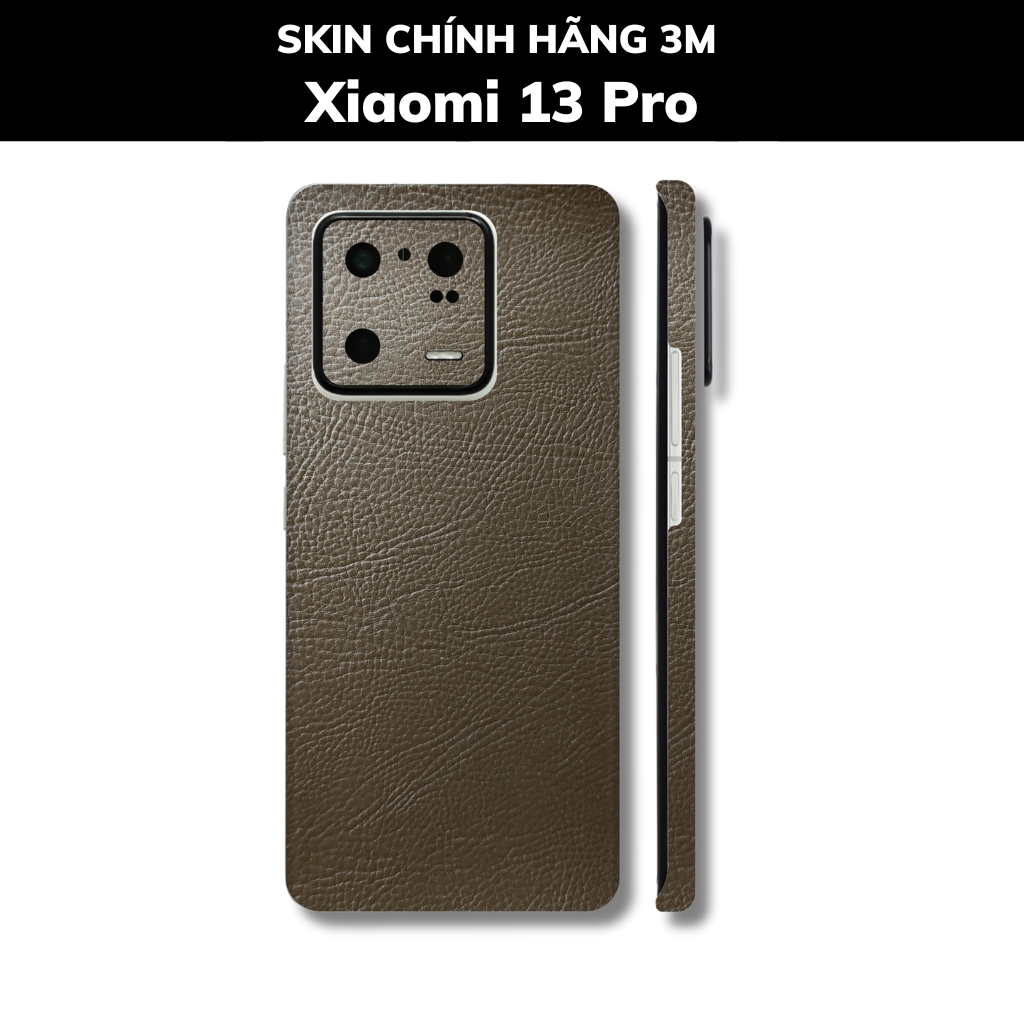 Skin 3m Mi 13 Ultra, Mi 13 Pro, Mi 13  full body và camera nhập khẩu chính hãng USA phụ kiện điện thoại huỳnh tân store - Hexis Brown Leather - Warp Skin Collection