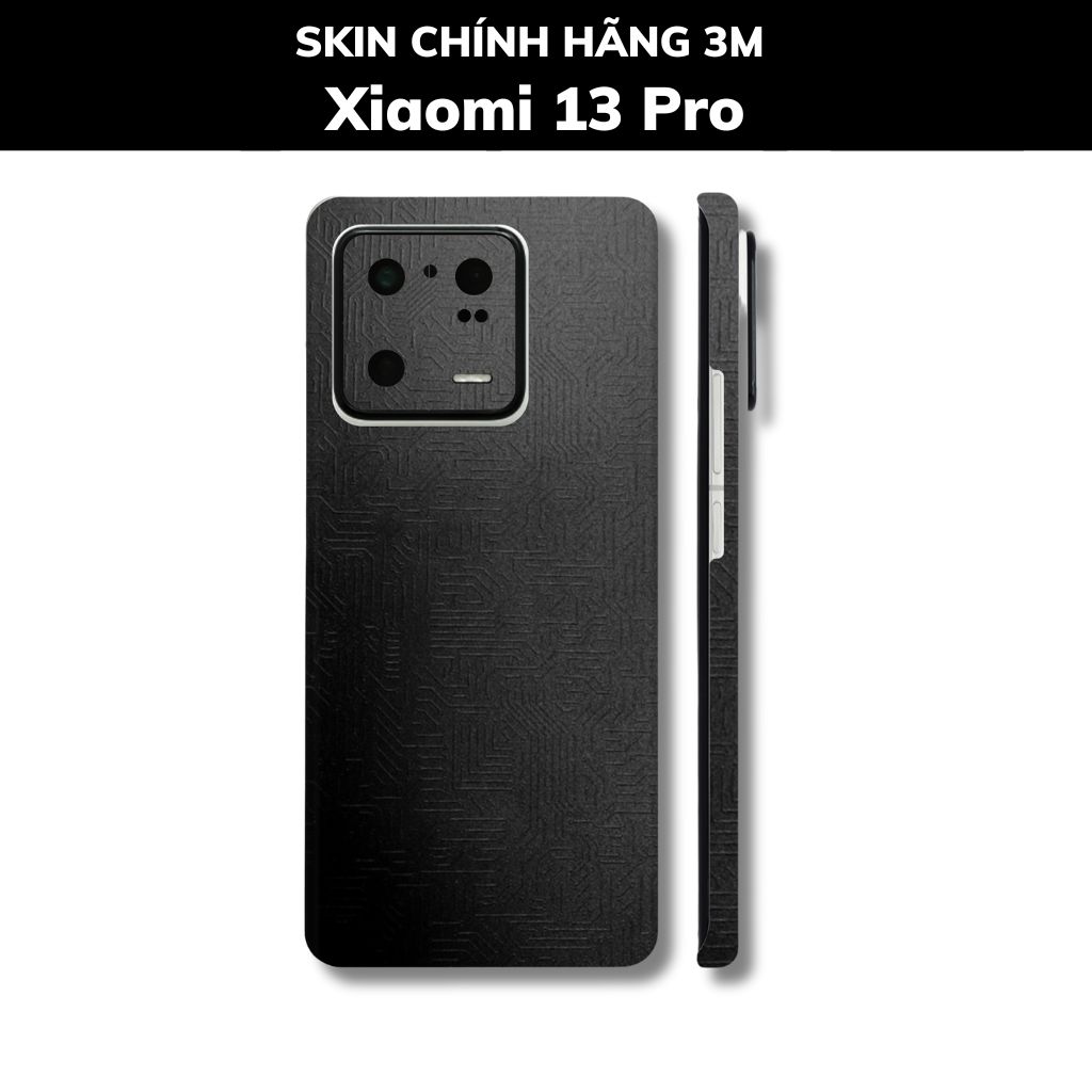 Skin 3m Mi 13 Ultra, Mi 13 Pro, Mi 13  full body và camera nhập khẩu chính hãng USA phụ kiện điện thoại huỳnh tân store - Electronic Black 2022 - Warp Skin Collection