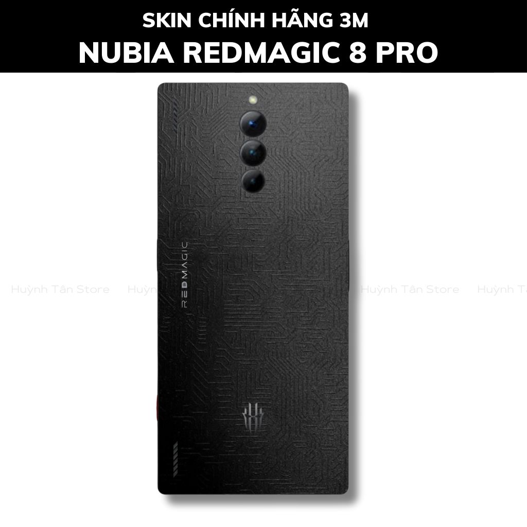 Skin 3m Nubia Redmagic 8 Pro, 8 Pro Plus full body và camera nhập khẩu chính hãng USA phụ kiện điện thoại huỳnh tân store - Electronic Black 2022 - Warp Skin Collection