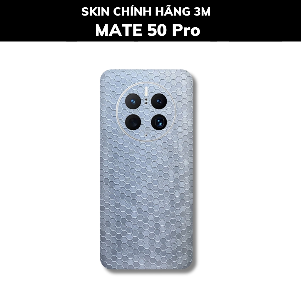 Dán skin điện thoại Huawei Mate 50 Pro full body và camera nhập khẩu chính hãng USA phụ kiện điện thoại huỳnh tân store - Honeycomb Silver - Warp Skin Collection