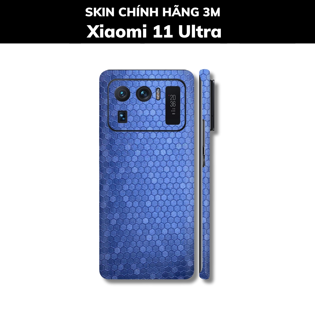 Skin 3m Mi 11 Ultra full body và camera nhập khẩu chính hãng USA phụ kiện điện thoại huỳnh tân store - Oracal Honeycomb Blue - Warp Skin Collection
