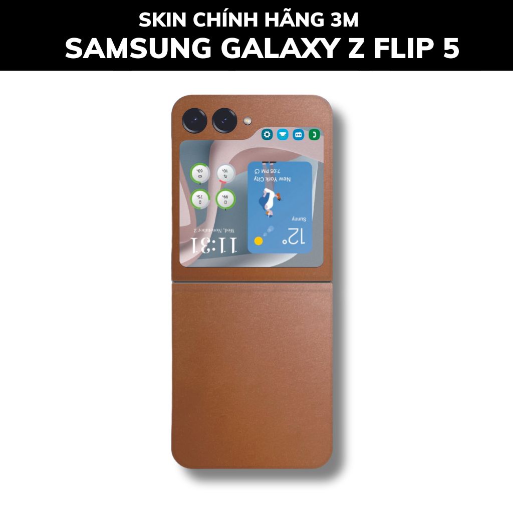 dán skin 3m samsung galaxy z flip 5 full body, camera phụ kiện điện thoại huỳnh tân store - Ochre Brown