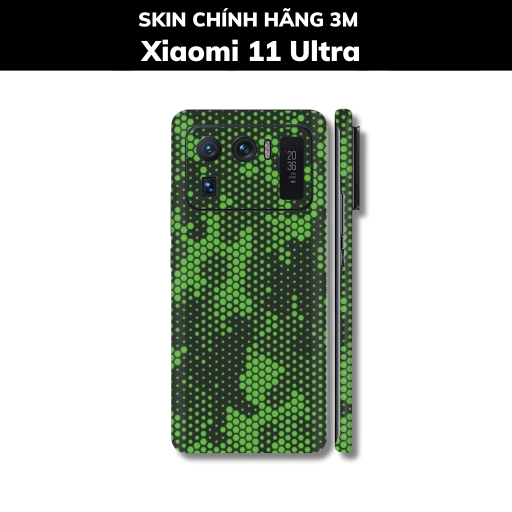 Skin 3m Mi 11 Ultra full body và camera nhập khẩu chính hãng USA phụ kiện điện thoại huỳnh tân store - Mamba Green - Warp Skin Collection