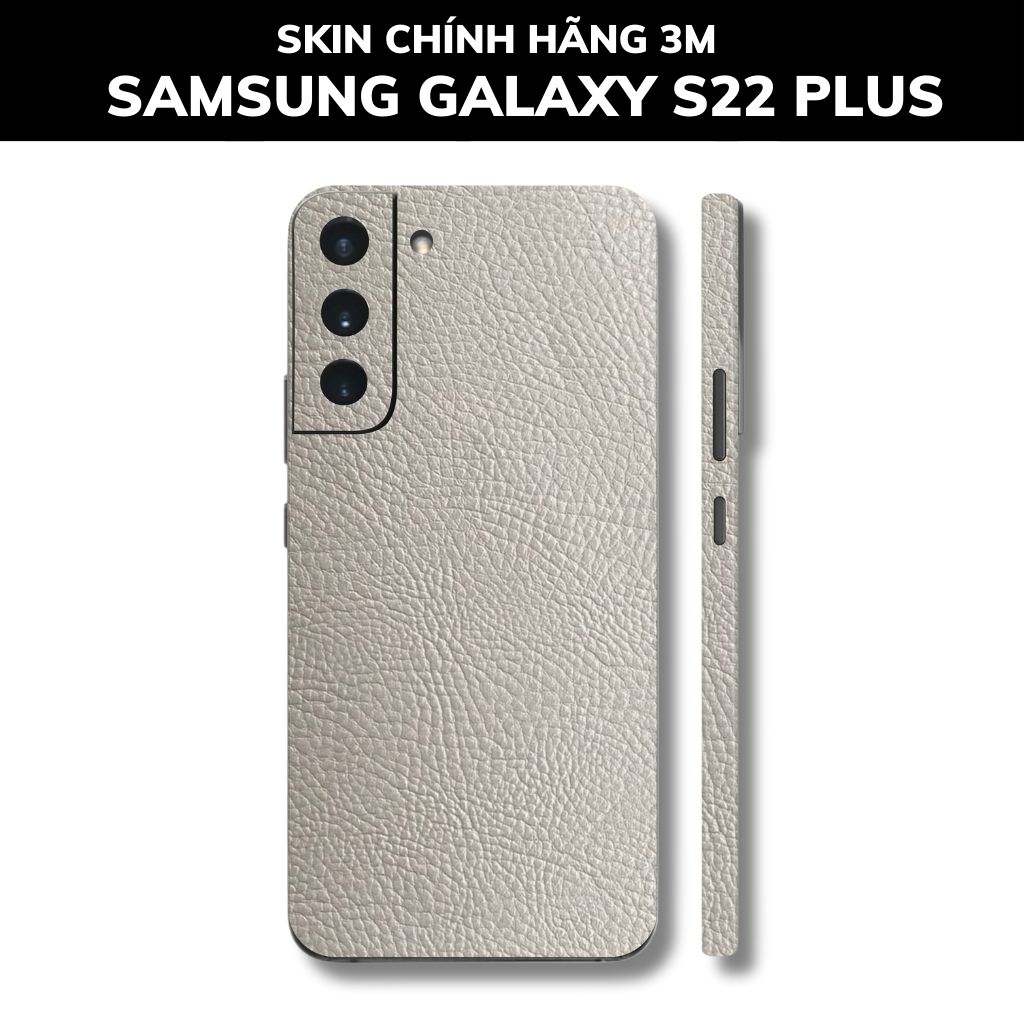 Skin 3m samsung galaxy S22 ultra , S22 plus, S22 full body và camera nhập khẩu chính hãng USA phụ kiện điện thoại huỳnh tân store - Hexis Grey Leather - Warp Skin Collection