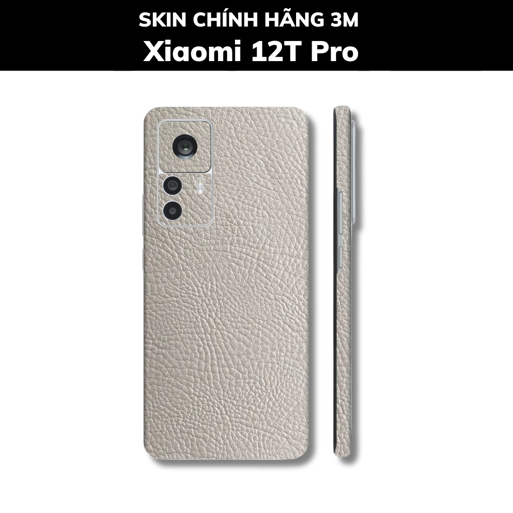 Skin 3m Mi 12T, Mi 12T Pro, K50 Ultra full body và camera nhập khẩu chính hãng USA phụ kiện điện thoại huỳnh tân store - Hexis Grey Leather - Warp Skin Collection