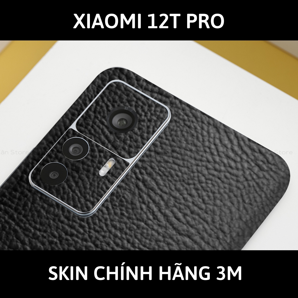 Skin 3m Mi 12T, Mi 12T Pro, K50 Ultra full body và camera nhập khẩu chính hãng USA phụ kiện điện thoại huỳnh tân store - Hexis Black Leather - Warp Skin Collection