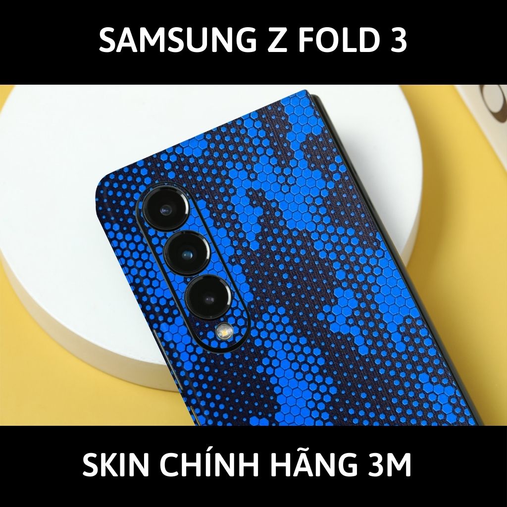 Skin 3m samsung galaxy Z Fold 4, Z Fold 3, Z Fold 2 full body và camera nhập khẩu chính hãng USA phụ kiện điện thoại huỳnh tân store - Mamba Blue - Warp Skin Collection