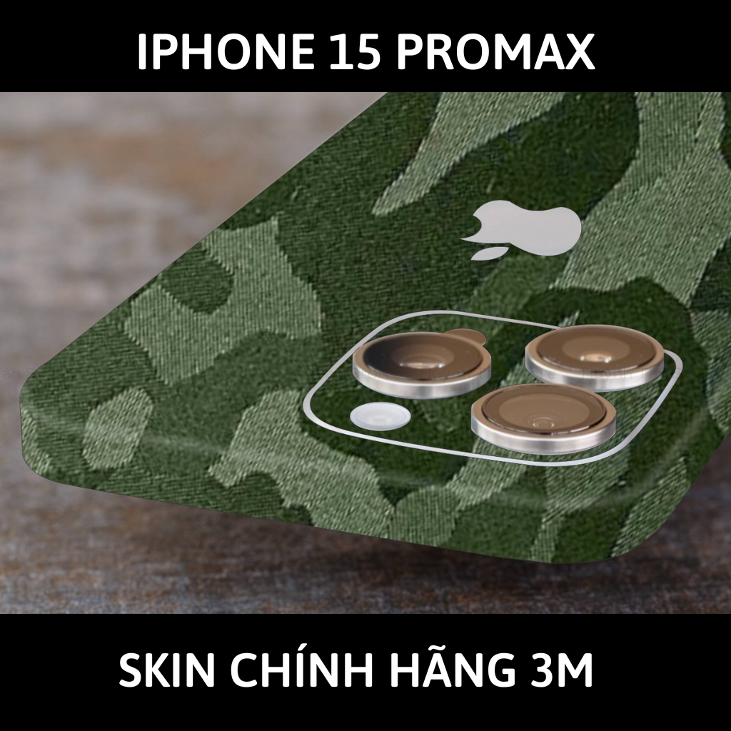 Dán skin điện thoại Iphone 15 Pro Max full body và camera nhập khẩu chính hãng USA phụ kiện điện thoại huỳnh tân store - Camo Green - Warp Skin Collection