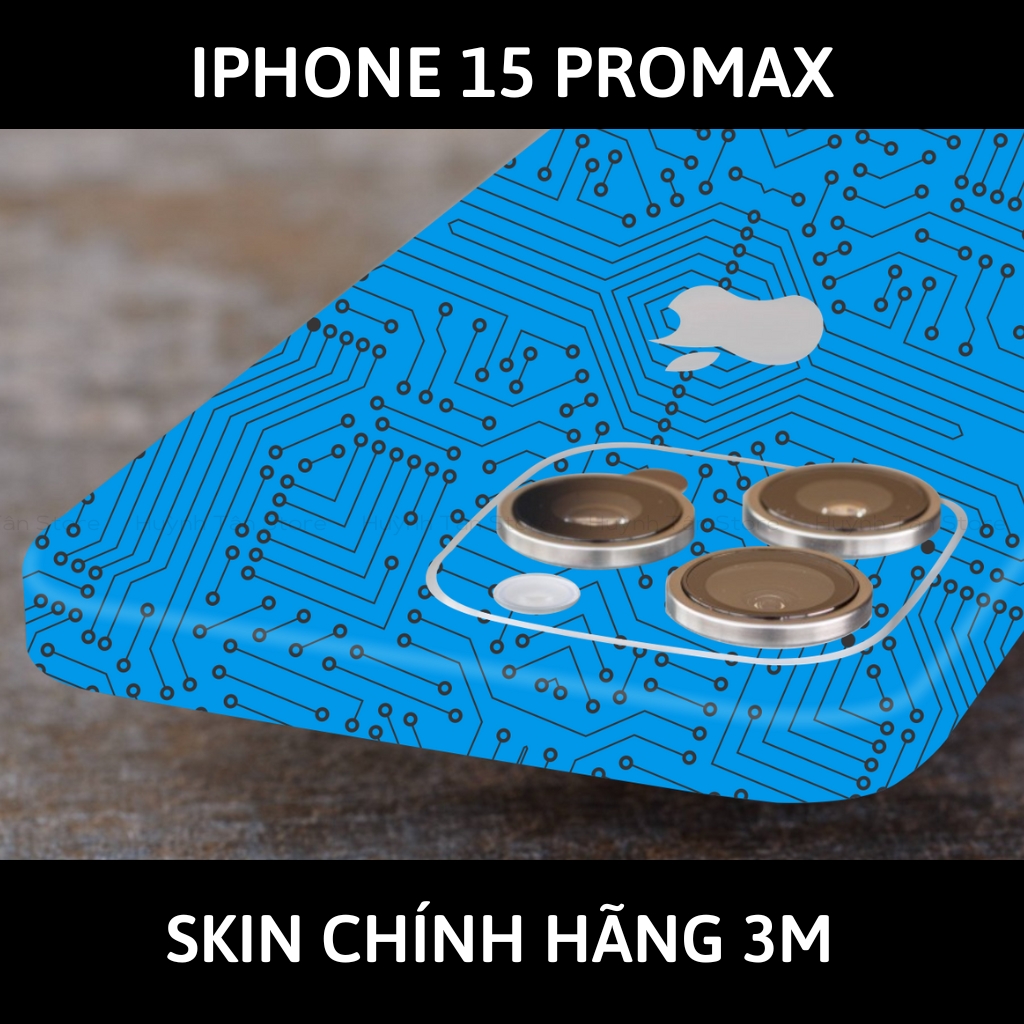 Dán skin điện thoại Iphone 15 Pro Max full body và camera nhập khẩu chính hãng USA phụ kiện điện thoại huỳnh tân store - Electronic Blue - Warp Skin Collection