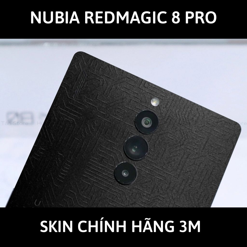 Skin 3m Nubia Redmagic 8 Pro, 8 Pro Plus full body và camera nhập khẩu chính hãng USA phụ kiện điện thoại huỳnh tân store - Electronic Black 2022 - Warp Skin Collection