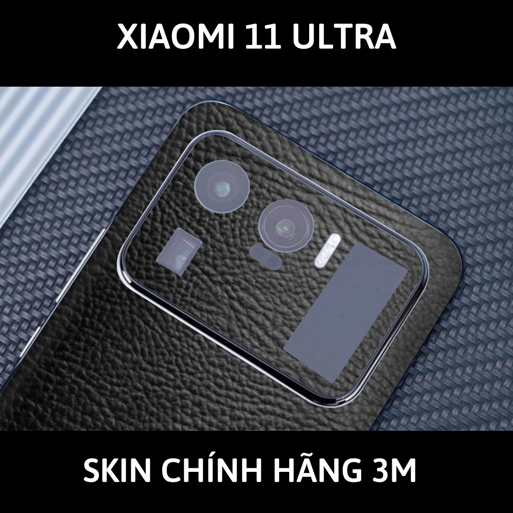 Skin 3m Mi 11 Ultra full body và camera nhập khẩu chính hãng USA phụ kiện điện thoại huỳnh tân store - Hexis Black Leather - Warp Skin Collection